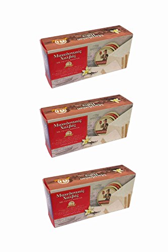 3x 400g Halvas aus Sesam Vanille aus Griechenland griechischer Halva Vanilla Spar Set girechische Süßspeise Süßigkeit + 10ml Olivenöl Test Sachet von Hellenikos