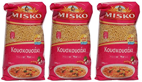 3x 500 g Set Kous Kous aus Griechenland Hartweizengrieß Hartweizen griechischer Grieß 1,5 kg KusKus Cous Cous couscous Grieß Hartweizengrieß + Probiersachet Olivenöl aus Kreta a 10 ml von Hellenikos