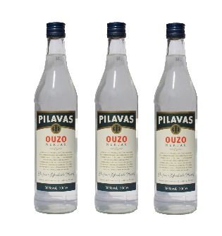 3x Ouzo Nektar Pilavas 38%-Vol. 3 Flaschen a 700 ml Set Griechenland + 2 Probier Sachets Olivenöl aus Kreta a 10 ml von Hellenikos