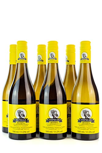 6x 500ml Retsina Sophias 11,5% Cavino traditioneller geharzter Weißwein trocken aus Griechenland von Hellenikos