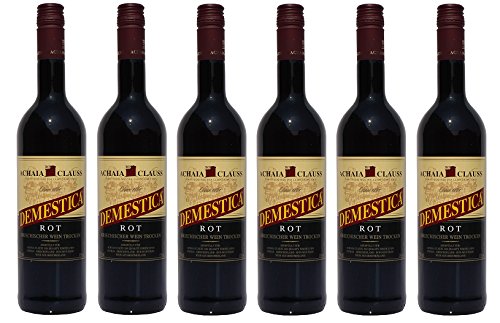 6x Demestica je 750 ml griechischer Rotwein trocken Achaia Clauss 12 % + 2 Probier Sachets Olivenöl aus Kreta a 10 ml - griechischer roter Wein … von Hellenikos