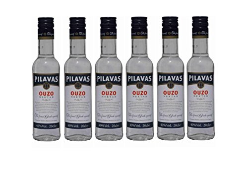 6x Ouzo Nektar Pilavas je 200 ml beliebter Trester aus Griechenland + Probiersachets Frappe oder Olivenöl von Hellenikos