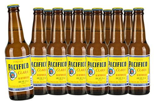 12 x Cerveza PACIFICO Clara, 4,5% vol. von Helles Bier aus Mexiko, Flasche 355ml