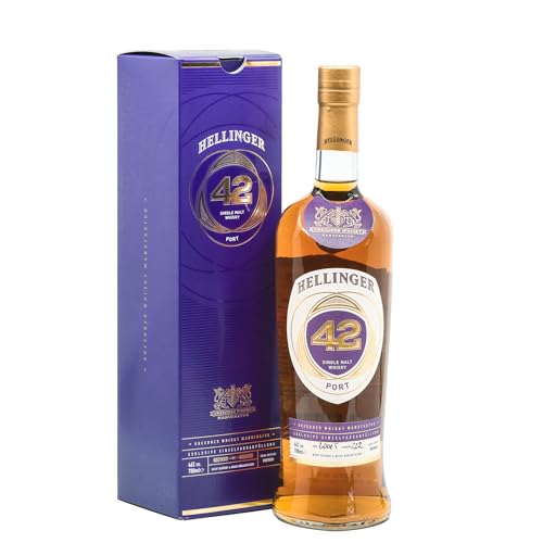 HELLINGER 42 Port - Sächsischer Single Malt Whisky - 46% Vol. Alkohol 700ml - Mit Noten von Honig, Karamell, Rotwein & Birnen – Dresdner Whisky Manufaktur – Reifung im Bourbonfass & im Portweinfass von Hellinger 42