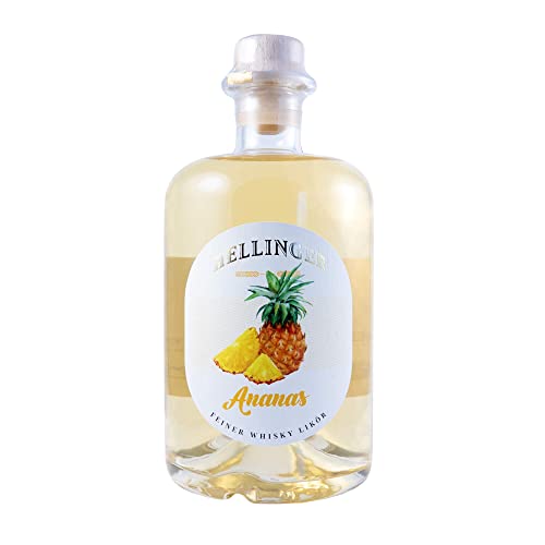 Hellinger 42 Whiskylikör Ananas/Sächsischer Whisky Likör Ananas Aroma/Fruchtiger Whiskey aus Sachsen/rauchig Whiskylikör mit tropischer Note/süß-würziger Whiskey Likör / 1 × 500 ml (Ananas) von Hellinger 42