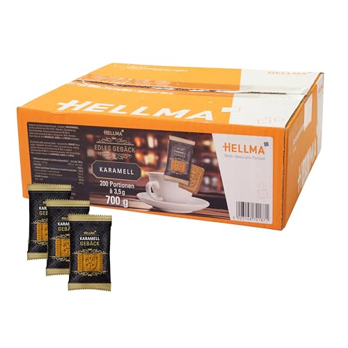 HELLMA Edles Gebäck Karamell - 200 Stk. Kekse, einzeln verpackt - Vorrats-Box - für Hotel, Café und Gastronomie von Hellma