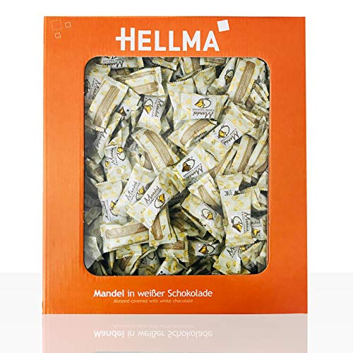 HELLMA Mandeln in weißer Schokolade, im Karton, Sie erhalten 1 Packung, Packungsinhalt: 360 Stück von Hellma