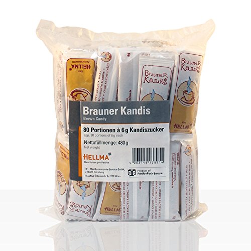 Hellma Brauner Kandis, 80 Portionen je 6g 2er Pack von Hellma