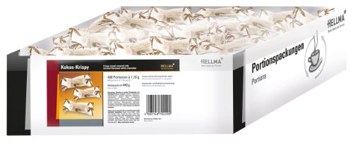Hellma Kokos-Krispy, Weiße Schokolade mit Knusperkern, einzelverpackt - 400St. - 2x von Hellma