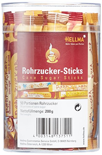 Hellma Rohrzuckersticks 50 x 4 g, 2er Pack (2 x 0.2 kg) von Hellma