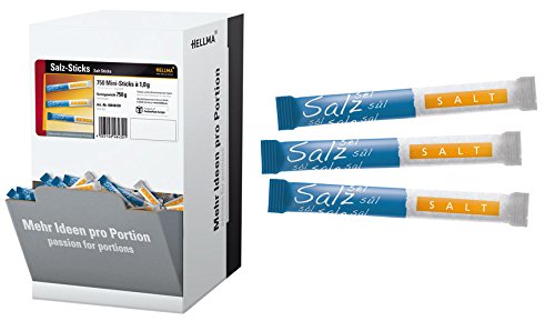 Hellma Salzsticks, Displaykarton, 750 Sticks à 1 g - 750St. - 4x von Hellma