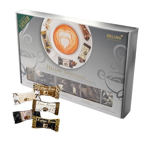 HELLMA Selection - 200 Stk. Schokoladen Mix, einzeln verpackt - 5 Sorten - Vorrats-Box - für Hotel, Café und Gastronomie von Hellma