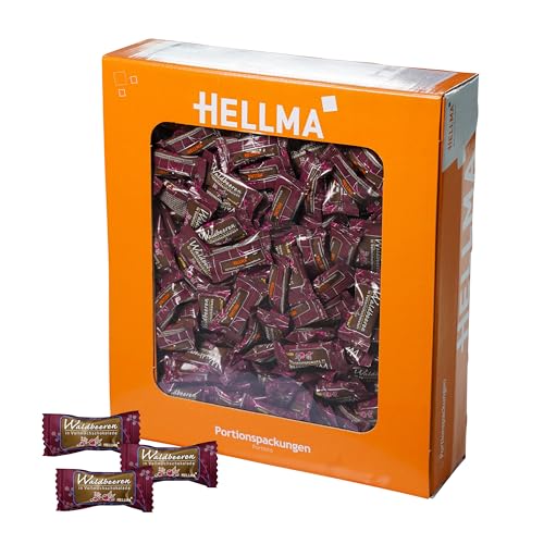 Hellma Waldbeere in Vollmilchschokolade - 380 Stk. schokoliert, einzeln - je 1,5 g - Vorrats-Box - für Café, Gastro von Hellma