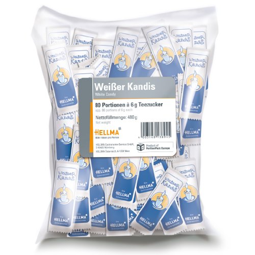 Hellma Weißer Kandis Beutel à Zucker, 480 gramm (80 Stück) von Hellma