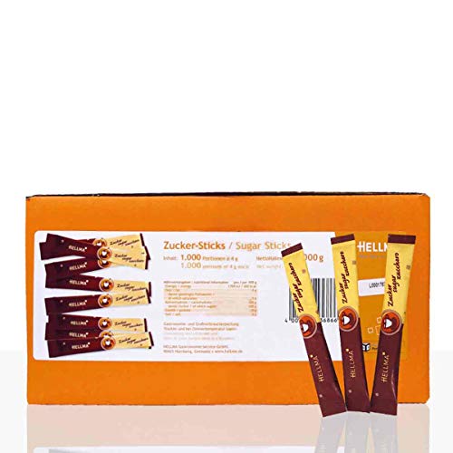 Hellma Zuckersticks - 1000 x 4g feiner Zucker, portioniert Hellma Zuckersticks - 1000 x 4g feiner Zucker, portioniert von Hellma