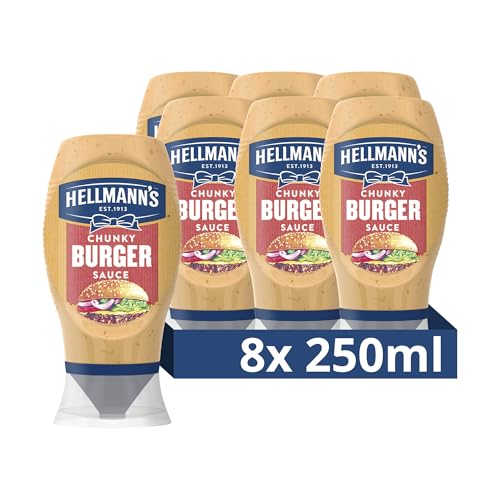 Hellmann's Chunky Burger Sauce leckere Grill- und Burgersauce zum Verfeinern und Dippen 250 ml 8 Stück von Hellmann's