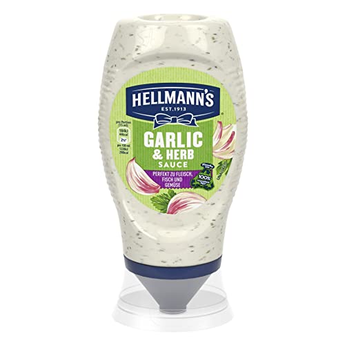 Hellmann's Garlic & Herb Sauce leckere Grillsauce perfekt zu Fleisch, Fisch und Gemüse 250 ml 8 Stück von Hellmann's
