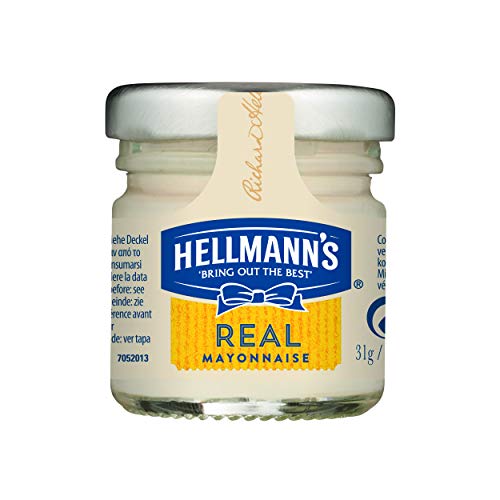 Hellmann's Real Mayonnaise Mini Glas (perfekte Serviergröße im Gastraum) 1er Pack (80 x 33 ml) von Hellmann's