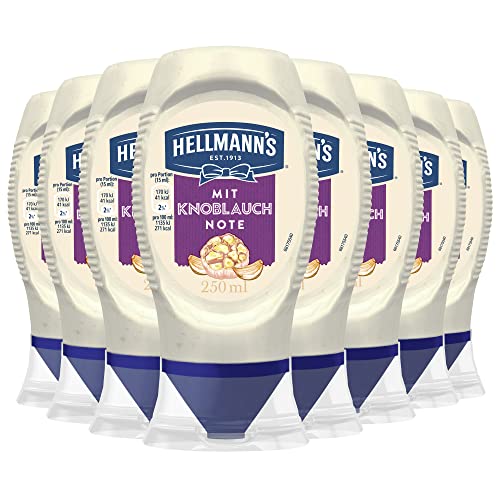Hellmann's Sauce mit Knoblauchnote ideal zum Dippen und Verfeinern beim Barbecue vegetarisch 8x 250 ml von Hellmann's