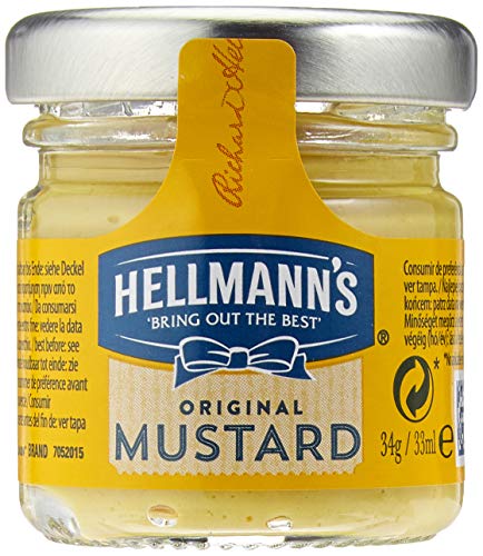 Hellmann's Senf mittelscharf Mini Glas (perfekte Serviergröße im Gastraum) 1er Pack (80 x 33 ml) von Hellmann's