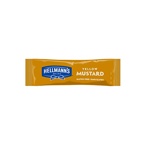 Hellmann's Yellow Mustard Portionsbeutel (perfekte Serviergröße) 1er Pack (198 x 10 ml) von Hellmann's
