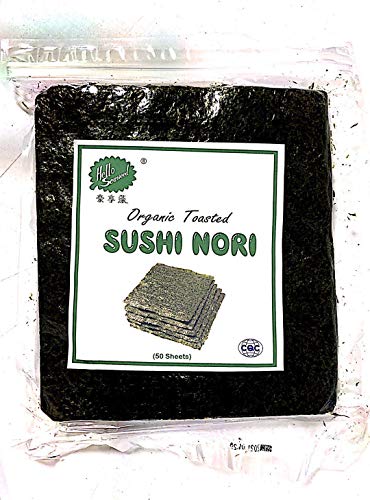 Bio-Sushi-Nori-Algen (5 Beutel (250 Blatt) von Hello Seaweed