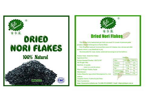 Getrocknete Seegras Nori Flake (640 g/8 Beutel) von Hello Seaweed