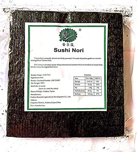 Getrockneter Seegras, gerösteter Seetang, Sushi Nori (150 Blatt) von Hello Seaweed