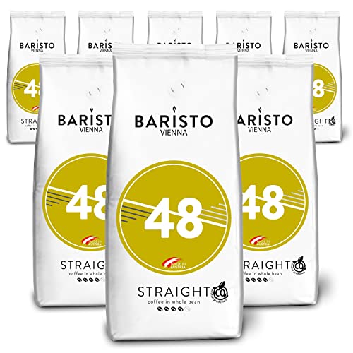 Baristo 48° STRAIGHT - Intensität 4/5, Arabica und Robusta, ganze Kaffeebohnen, 8 x 1000g von Helmut Sachers Kaffee