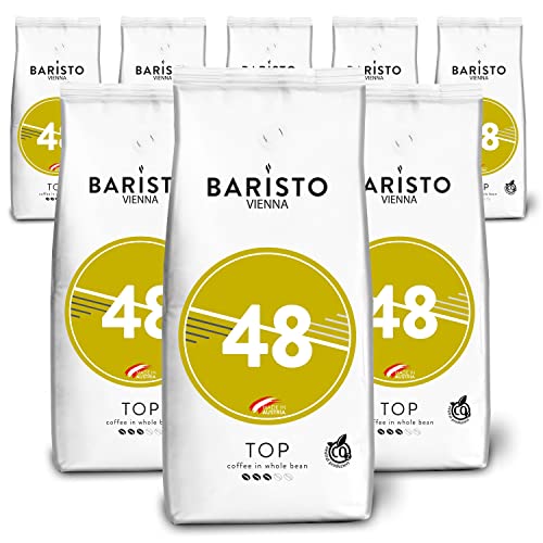 Baristo 48° TOP - Intensität 3/5, 100% Arabica, ganze Kaffeebohnen, 8 x 1000g von Helmut Sachers Kaffee