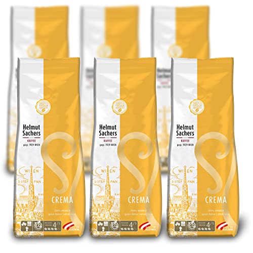 Helmut Sachers Kaffee - Crema, Intensität 4/5, 100% Arabica, ganze Kaffeebohnen, 6 x 500g Helmut Sachers Kaffee - Crema, Intensität 4/5, 100% Arabica, ganze Kaffeebohnen, 6 x 500g von Helmut Sachers Kaffee