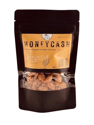 Helwig Honeycash Cashewkerne dragiert mit Zucker und Honig, 80 g Packung Helwig Honeycash Cashewkerne dragiert mit Zucker und Honig, 80 g Packung von Helwig