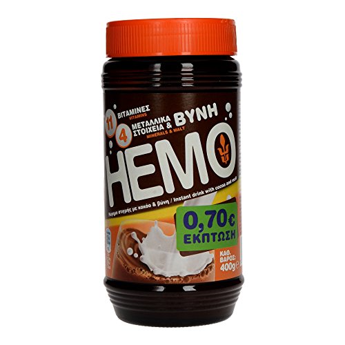 HEMO Children Cocoa Drink in Powder - Glass Jar of 400 g with malt, vitamins and minerals HEMO Children Cocoa Drink in Powder - Glass Jar of 400 g with malt, vitamins and minerals von Hemo
