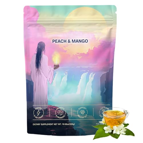 Yerba Magic Tea Peaches Mango, Yerba Mate Instant Tea Powder - 300g Natural Low-Sugar - Hot or Cold Drink Yerba Magic Tea Peaches Mango, Yerba Mate Instant Tea Powder - 300g Natural Low-Sugar - Hot or Cold Drink von Hemousy