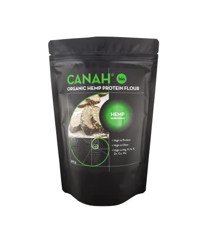 Canah® Bio-Hanfmehl 300 g – Reich an vollständigem Protein (33%), Ballaststoffen (36%) und Mineralien, vegan, glutenfrei, koscher zertifiziert + kostenlose Bonusrezepte von Hemp Essentials