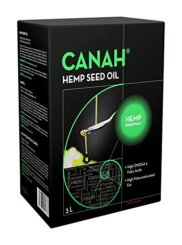 Natürliches Hanfsamenöl von Canah 3 Liter - kaltgepresst, roh, vegan, reich an Omega-3 Omega-6 Fettsäuren, trägt zum normalen Blutcholesterinspiegel bei, enthält Vitamin-E Koscher zertifiziert von Hemp Essentials