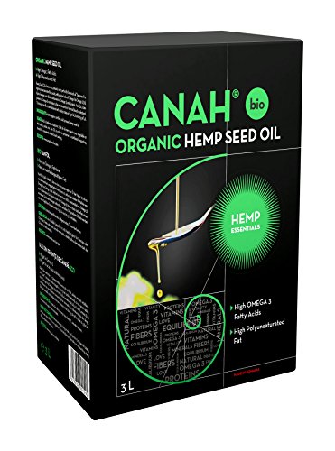 Natürliches Hanfsamenöl von Canah 3 Liter BIO - kaltgepresst, roh, vegan, reich an Omega-3 Omega-6 Fettsäuren, trägt zum normalen Blutcholesterinspiegel bei, enthält Vitamin-E Koscher zertifiziert von Hemp Essentials