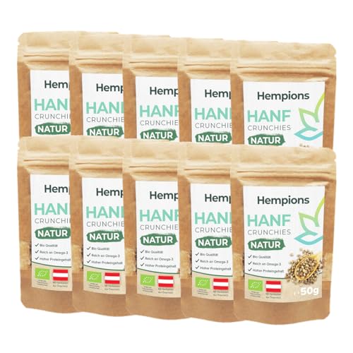Bio Hanf Crunchies Natur - 10 x 50 g von Hempions