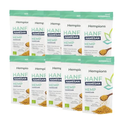 Hempions Hanf Hamesan | veganes Bio Pasta Topping | vegane Streukäse-Alternative zur flexiblen Verwendung - 10 x 90 g Hempions Hanf Hamesan | veganes Bio Pasta Topping | vegane Streukäse-Alternative zur flexiblen Verwendung - 10 x 90 g von Hempions