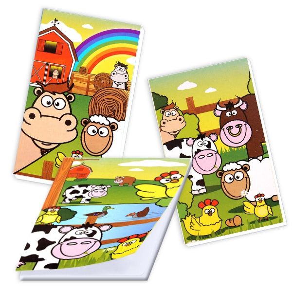 Farmtiere Notizblock, Mitgebsel für Bauernhof Kindergeburtstag, 1 Stück von Henbrandt Ltd
