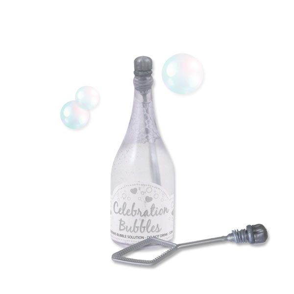 Seifenblasen "Kleine Sektflasche", 1 Stk, 9cm, 32ml, silber von Henbrandt Ltd