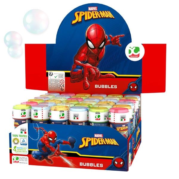 Großpack Spiderman Seifenblasen, 36 Stk, mit Geduldspiel von Henbrandt Ltd
