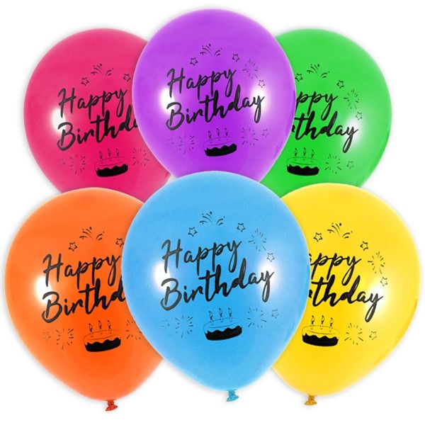 Happy Birthday Luftballons, 12er, Ø 23cm von Henbrandt Ltd