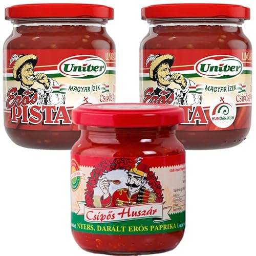 2 x Eros Pista 200g, 1 x Csípős Huszár 210g, Scharfe ungarische Paprikapaste Sparpaket 2 x Eros Pista 200g, 1 x Csípős Huszár 210g, Scharfe ungarische Paprikapaste Sparpaket von Hencher