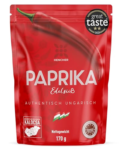 Paprika edelsüß gemahlen ungarisch (170g) Original Delikatess Paprikapulver aus Kalocsa, Ungarn von Hencher