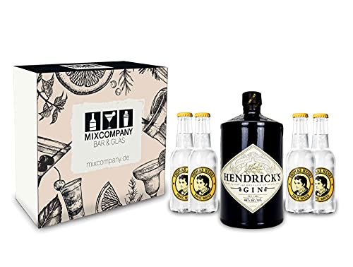 Hendricks Gin Tonic Set/Geschenkset ? Hendricks Gin 0,7l 700ml (44% Vol.) + 4x Thomas Henry Tonic Water 200ml - Inkl. Pfand MEHRWEG von Hendrick's