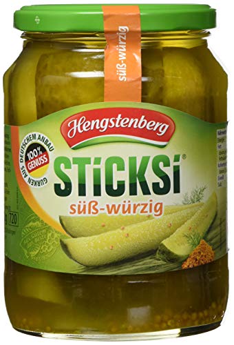 Hengstenberg Sticksi Gurkenviertel süß-würzig, 12er Pack (12 x 360g) von Hengstenberg