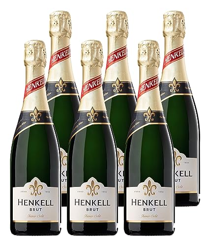 Henkell Sekt Brut (6 x 0,75 l) - Feinperliger Sektgenuss, elegante Cuvée aus den beliebtesten Rebsorten wie Chardonnay, fruchtig-frischer Geschmack, VEGAN von Henkell