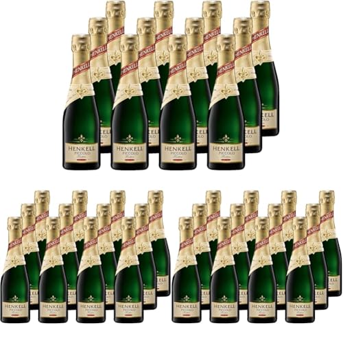 Henkell Sekt Trocken Piccolo (12 x 0,2 l) - Original Henkell Sektgenuss in praktischer Kleinflasche, ideal für unterwegs oder den kleinen Genussmoment, frisch, fruchtig, feinperlig, VEGAN von Henkell