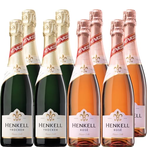 Mischpaket aus 8 Flaschen Henkell (8 x 0,75l) - bestehend aus 4 x 0,75l Henkell Trocken & 4 x 0,75l Henkell Rosé von Henkell